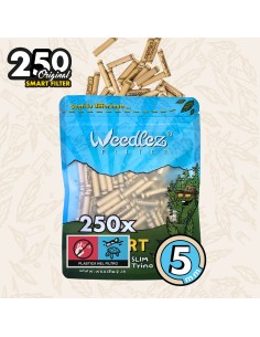 Weedlez® Slim Trino 5mm 250pz | Filtro Slim Carbone Attivo Trino™