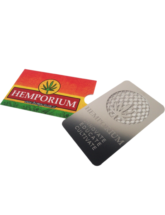 Grinder Card Hemporium Custom | Acciaio Inox Tascabile