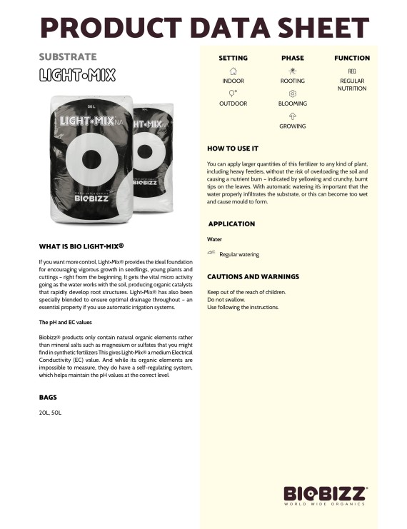 Biobizz Light Mix Terriccio 20 L