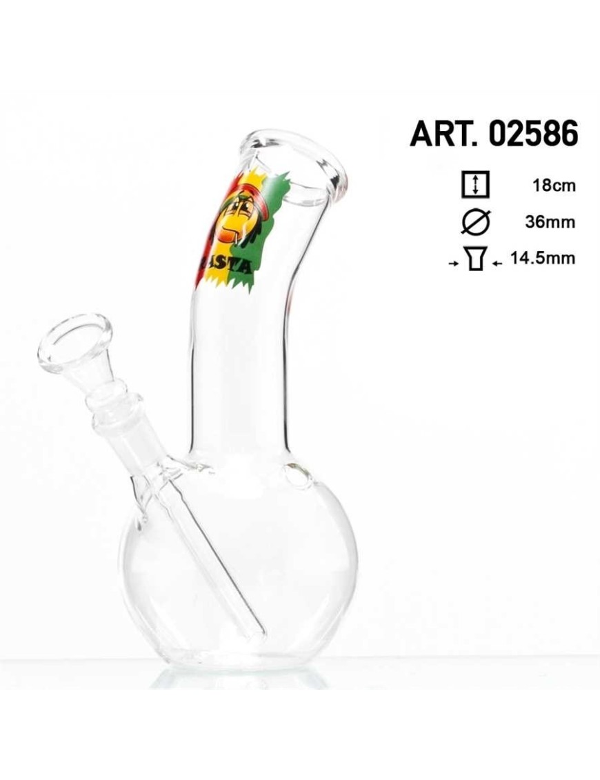 Smoked Smile Bong in Vetro Collo Curvo - 18 cm – Hemporium