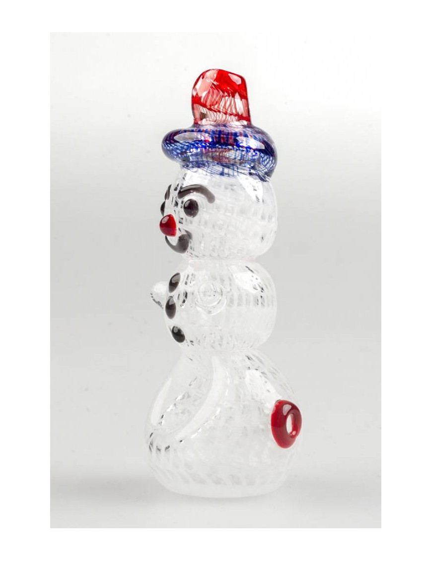 Pipa Vetro Pupazzo di Neve 8 cm
