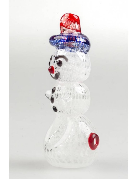 Pipa Vetro Pupazzo di Neve 8 cm
