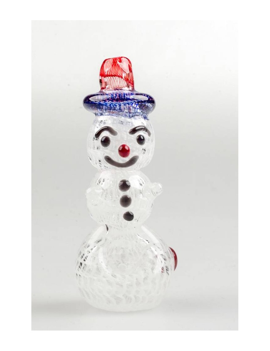 Pipa Vetro Pupazzo di Neve 8 cm