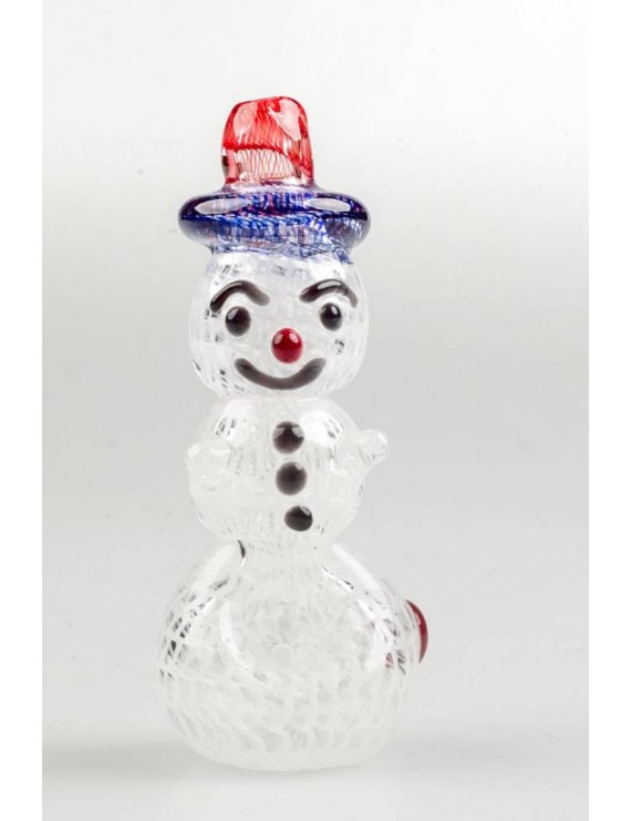 Pipa Vetro Pupazzo di Neve 8 cm