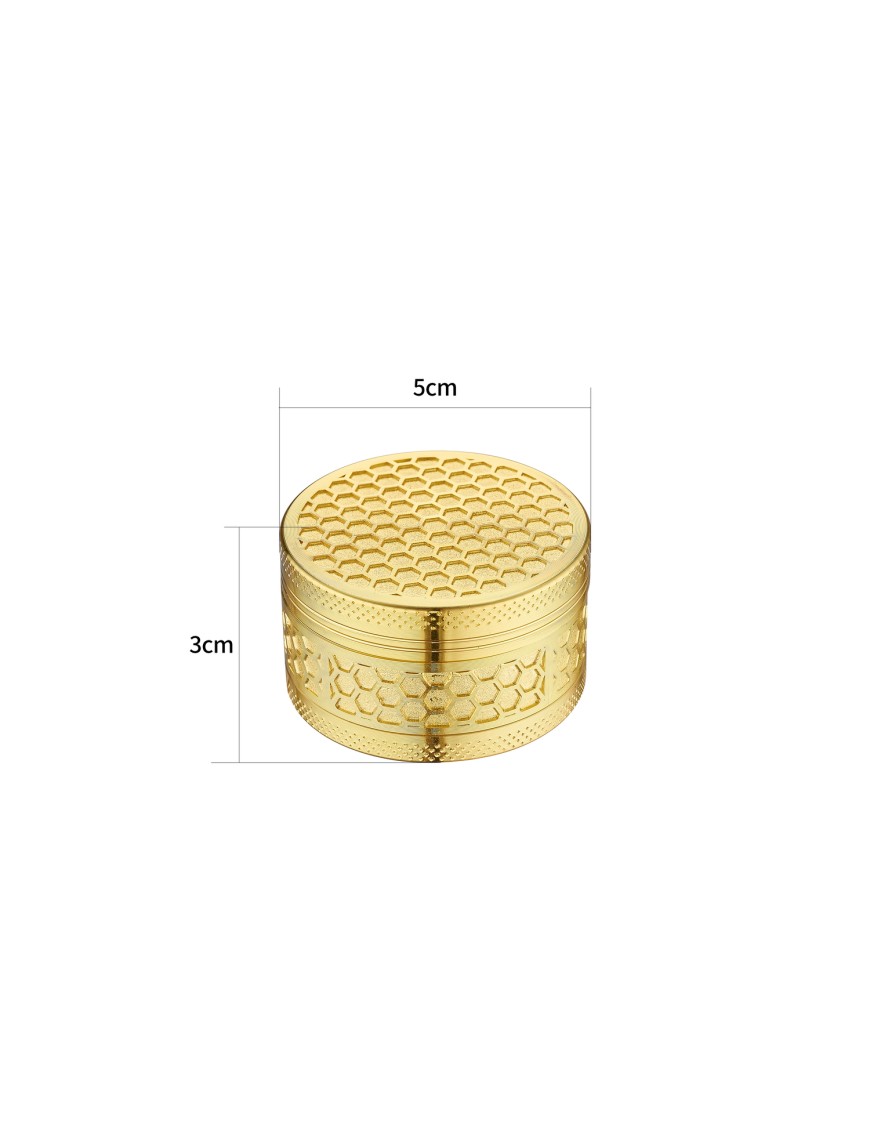 Grinder Pollinator 50mm Oro - 4 Parti Metallo Alveare