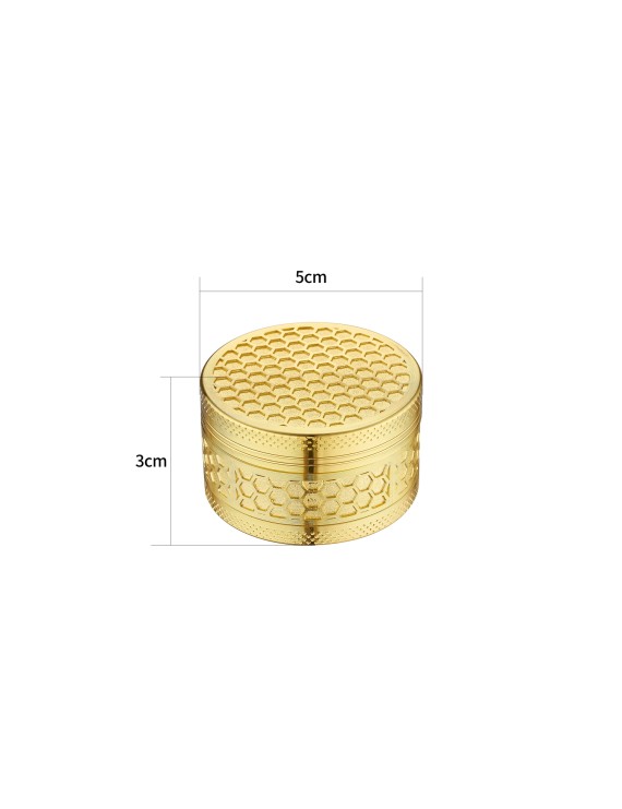 Grinder Pollinator 50mm Oro - 4 Parti Metallo Alveare