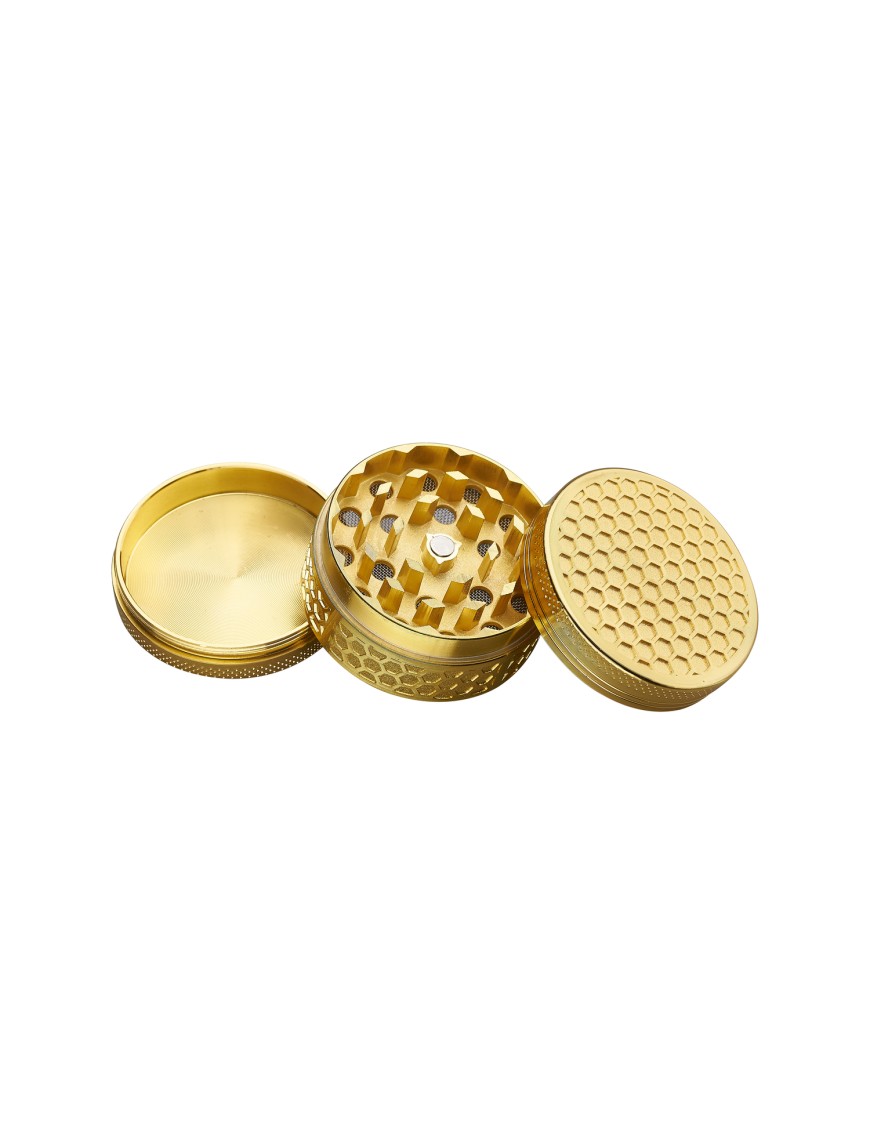 Grinder Pollinator 50mm Oro - 4 Parti Metallo Alveare
