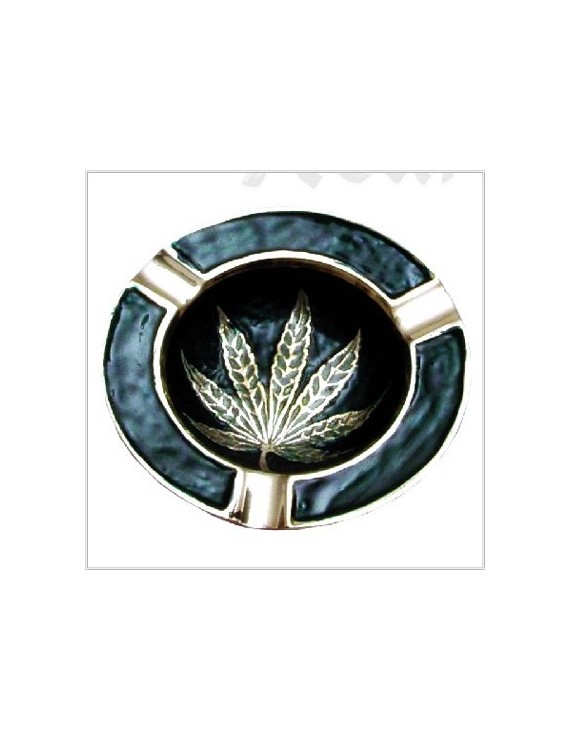 Posacenere metallo piccolo con foglia