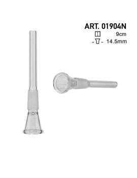 Cannuccia con braciere in vetro da 14mm lunga 9cm per bong con attacco standard