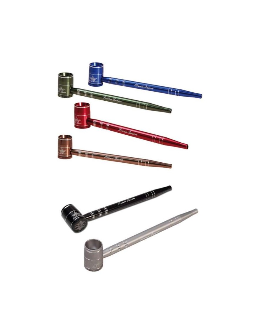 Pipa Metallo Queen Rossa 16cm - Design Regale | Hemporium