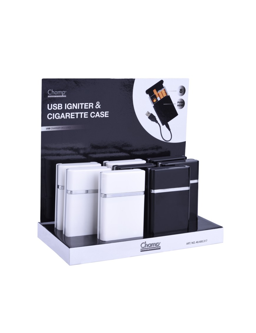 PORTA SIGARETTE + ACCENDINO USB CHAMP HIGH
