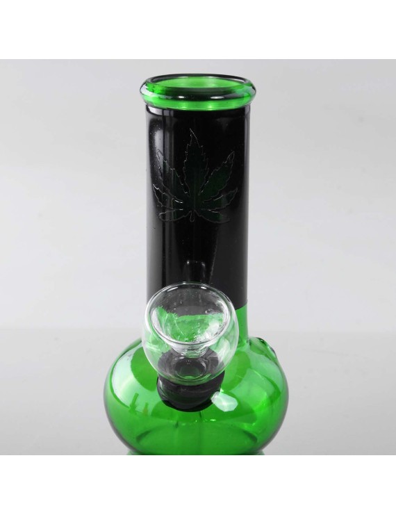 Mini Bong con Foglia di Canapa | Bong Compatto e Funzionale