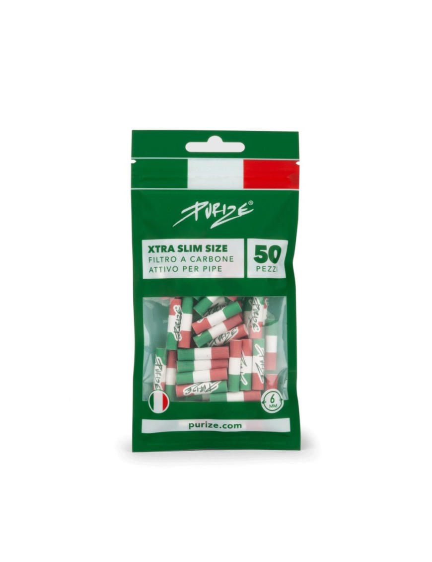 Xtra Slim 50pz  - Filtro Carboni Attivi Ricambio Pipe Purize Italia