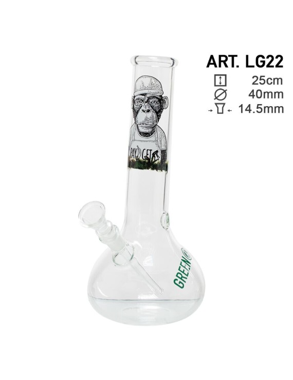 Greenline Bong in vetro 25 cm | Ø 40 mm attacco 14.5 mm – Hemporium