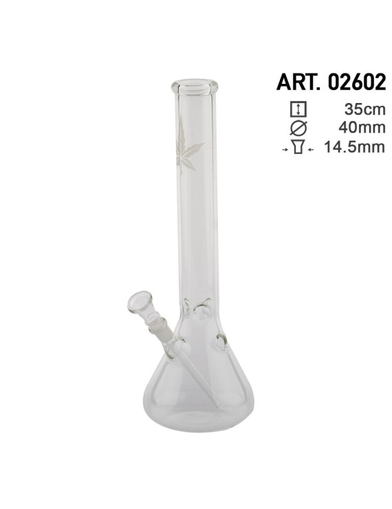 Bong Vetro Beaker Leaf 35 cm | Base Stabile 4mm - Hemporium – Hemporium