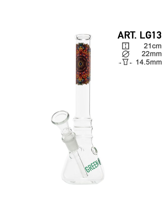 Mandala Greenline Bong in vetro 21 cm | Ø 22 mm 14.5 mm – Hemporium