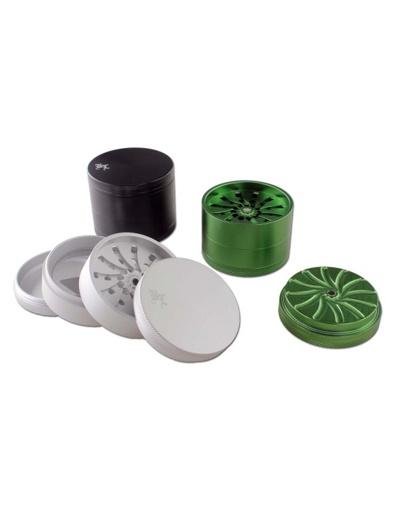 Black Leaf Masher Grinder 53 mm | Alluminio 4 parti innovativo