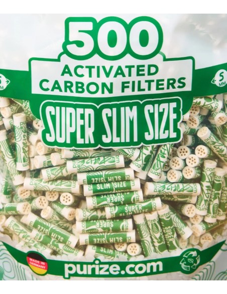 Filtri Carboni Attivi XTRA Slim PURIZE® 500pz - Hemporium