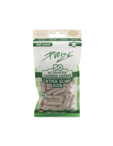 Filtri carboni attivi 6mm Purize Xtra Slim confezione 50 pezzi - Hemporium