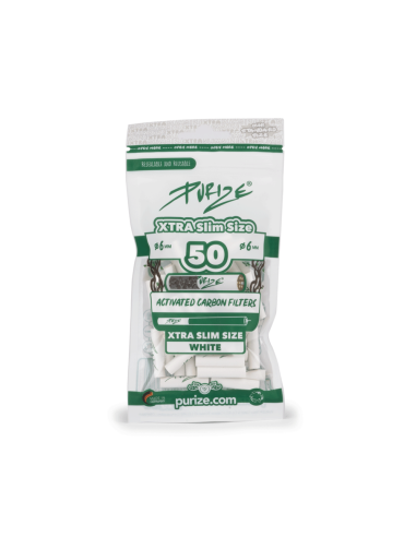 Filtri carboni attivi 6mm Purize Xtra Slim confezione 50 pezzi - Hemporium