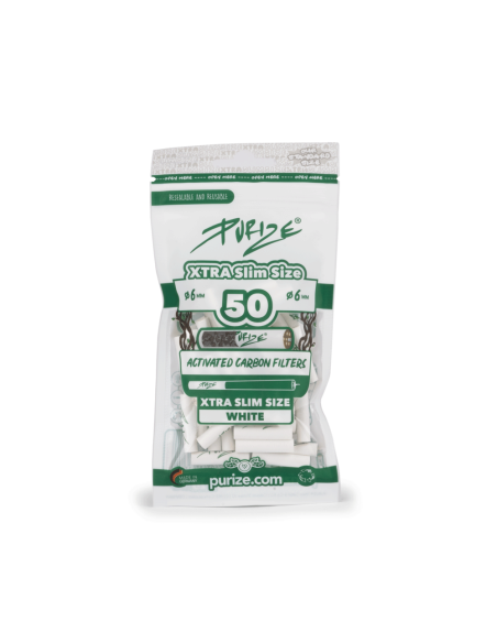 Filtri carboni attivi 6mm Purize Xtra Slim confezione 50 pezzi - Hemporium