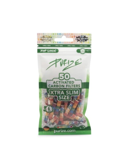 Filtri carboni attivi 6mm Purize Xtra Slim confezione 50 pezzi - Hemporium