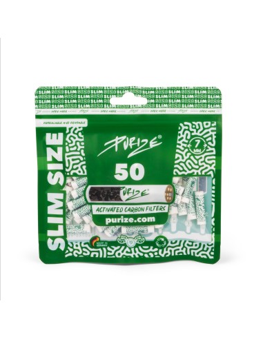 Filtri Carboni Attivi Pipe 7mm PURIZE 50pz | Hemporium
