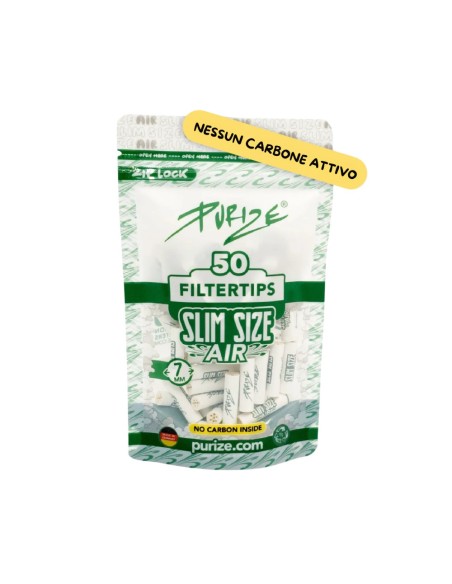 PURIZE® SLIM SIZE AIR Filtro Ceramica 7mm Senza Carbone Attivo | 50pz