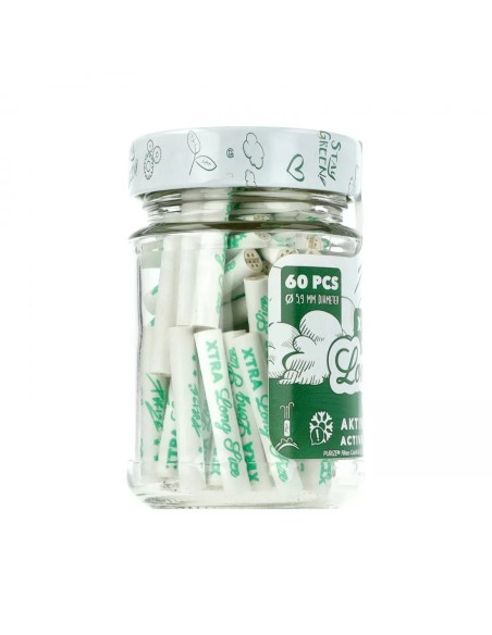 PURIZE® XTRA Slim Long Size Bianco 6mm | Filtro Carbone Attivo Cocco 60pz