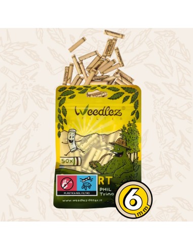 Weedlez® Phil Trino 6mm | Filtro Carbone Attivo 3-in-1 Trino™ | 50pz – Hemporium