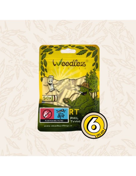 Weedlez® Phil Trino 6mm | Filtro Carbone Attivo 3-in-1 Trino™ | 50pz – Hemporium