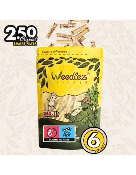 Weedlez® Slim Trino 5mm 250pz | Filtro Slim Carbone Attivo Trino™ – Hemporium