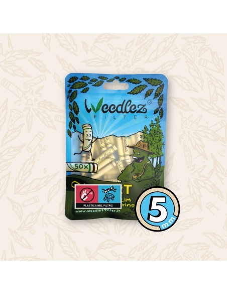 Weedlez® Slim Trino 5mm 50pz | Filtro Slim Carbone Attivo Trino™ | 4 Colori – Hemporium