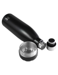 Borraccia doppio fondo segreto in acciaio inox nera con comparto nascosto - Hemporium 2